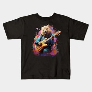 Wombat Playing Guitar Kids T-Shirt